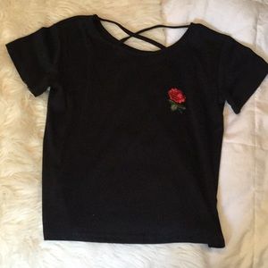 Black Rose Crop Top
